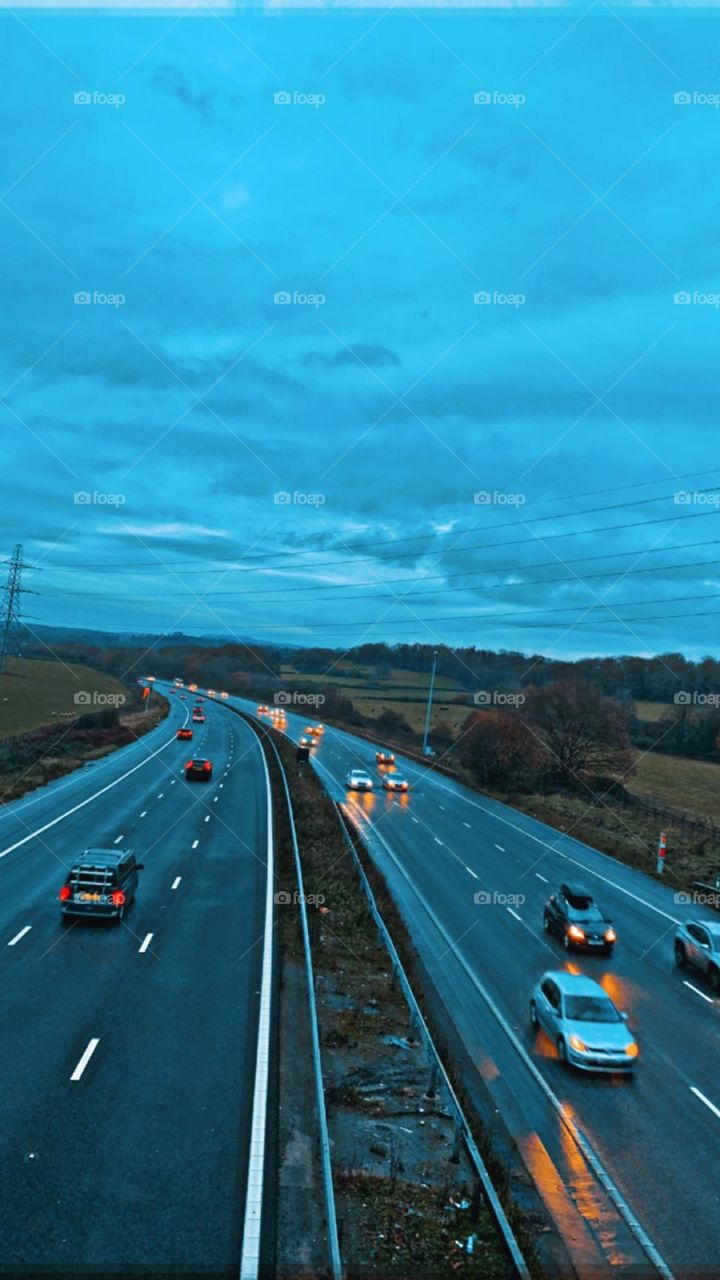 Southwest England motorway over pass 