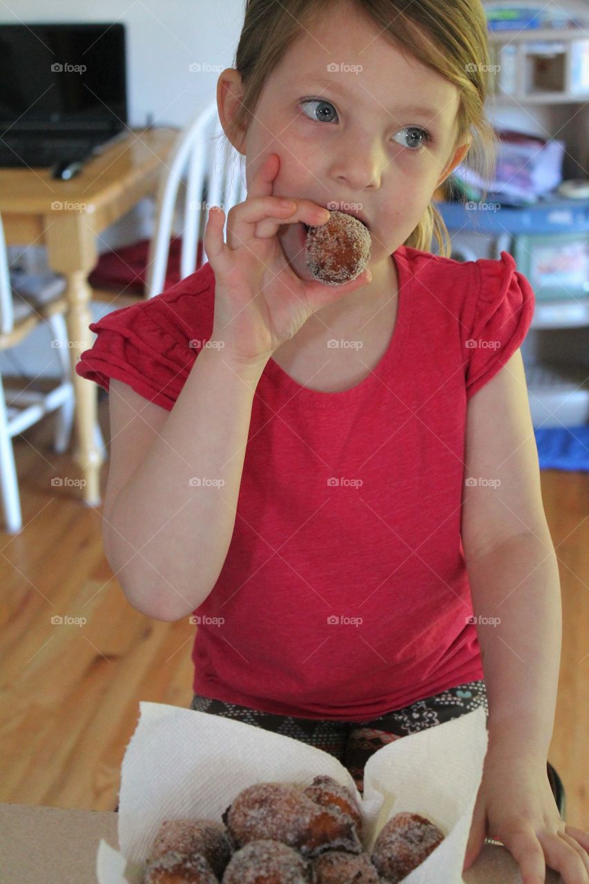 testing the home made donuts