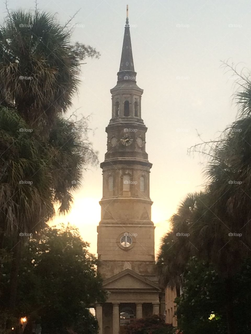 Steeple sunset