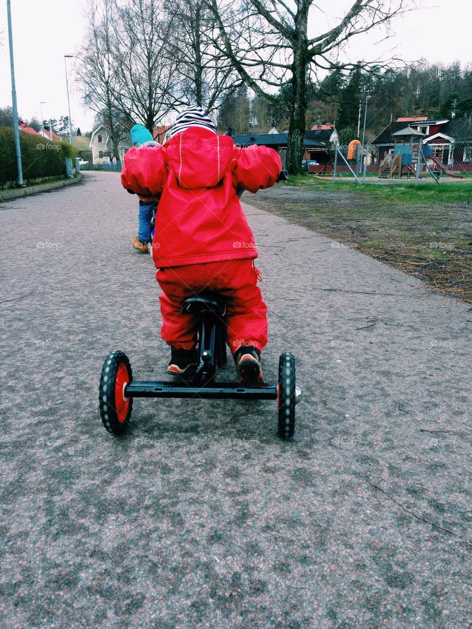 Heading for playground