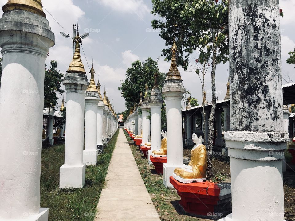 1000 Buddha statues in Mawlamyine Kyung district Myanmar 