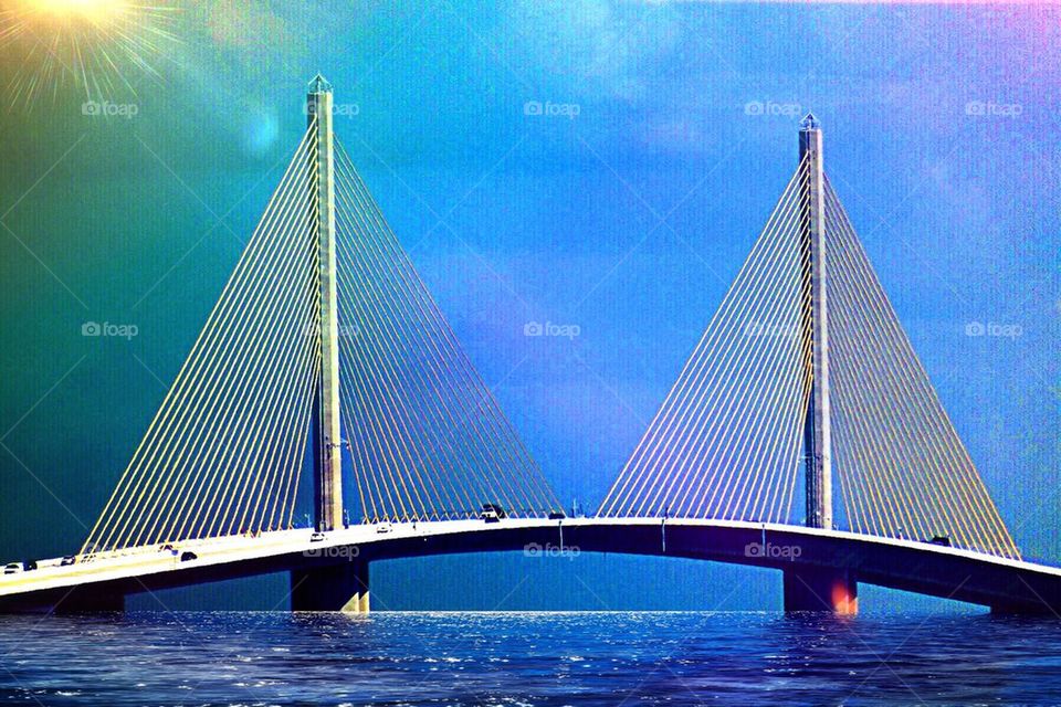 Bridge over the ocean