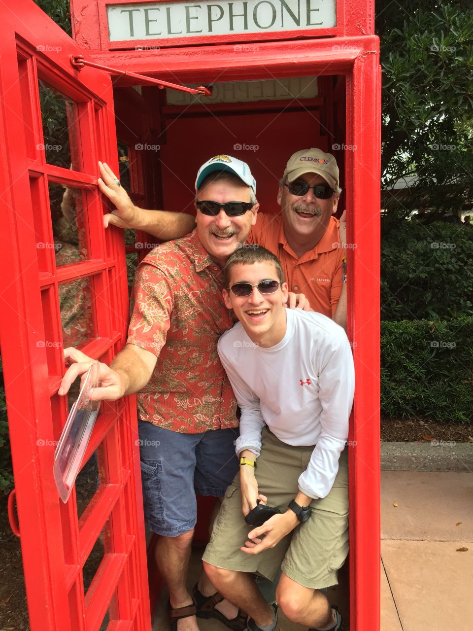 3 men in a phone booth. Fun!