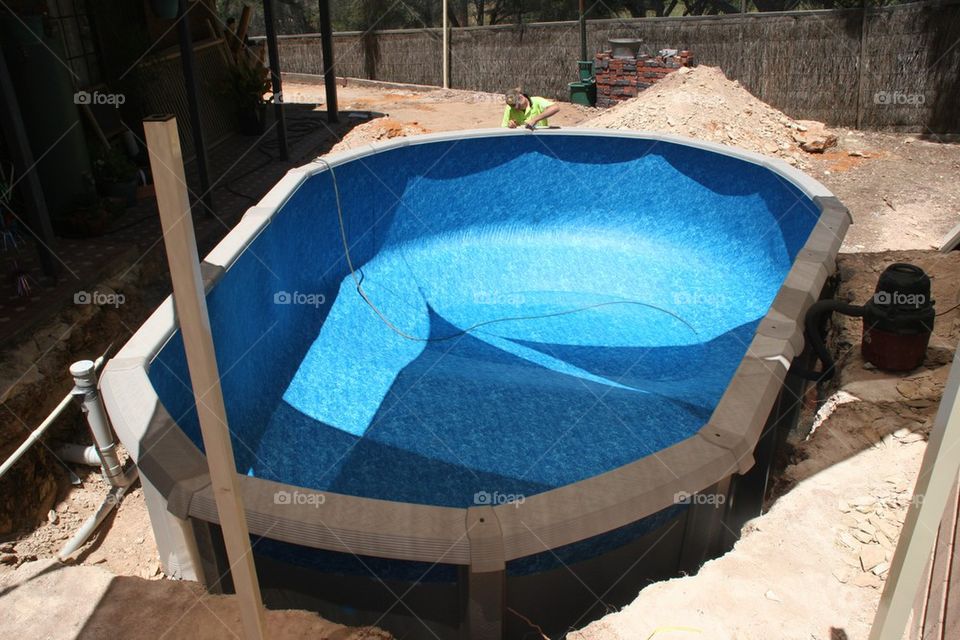 Swimming pool under construction