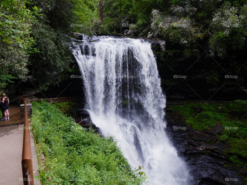 Beautiful Dry falls waterfall in North Carolina
