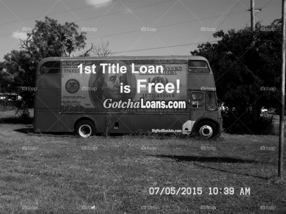 it's free.... GOTCHA. This sign is so true, your first loan may be free and then they sink you. Saw the 🚌 bus while out walking 🚶 🏃 🔥 💨