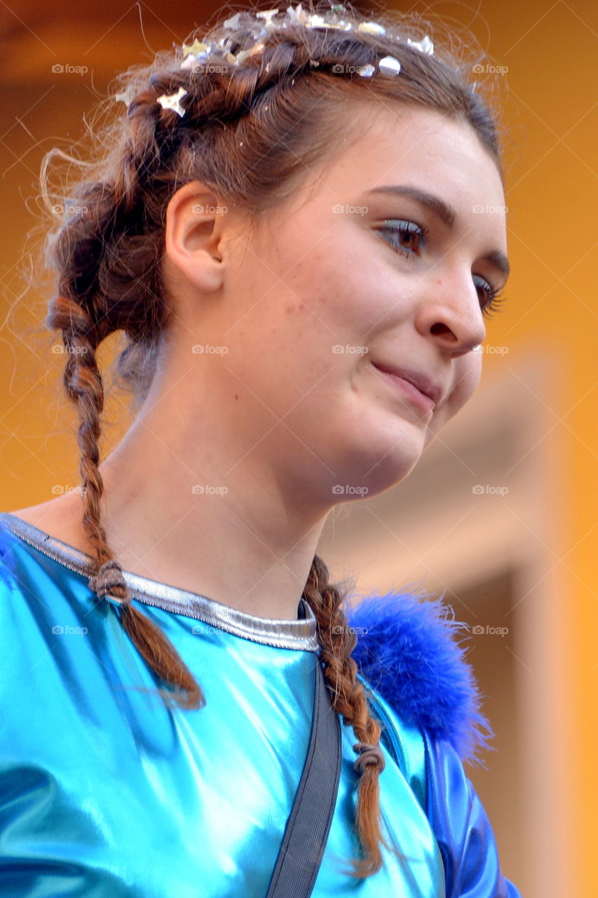 carnival parade, woman portrait