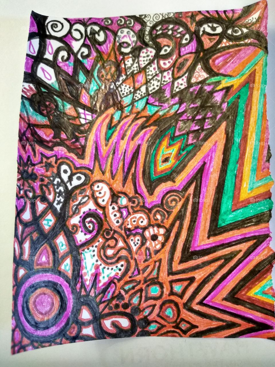added color to this doodle.. Sometimes things look amazing in color. Other times it's better in Black and White