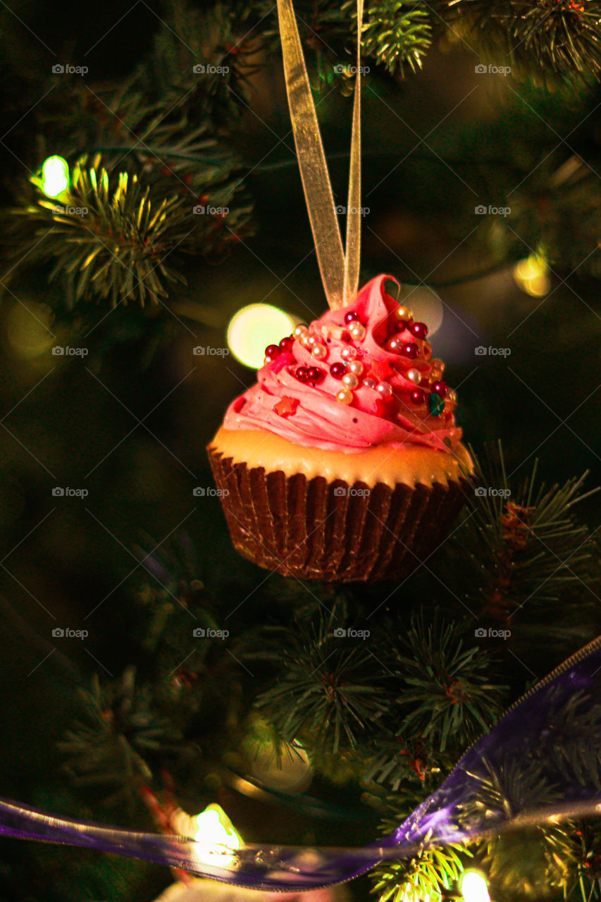 cupcake Christmas tree ornament