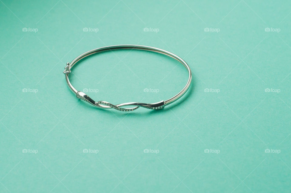 Bracelet on mint background 