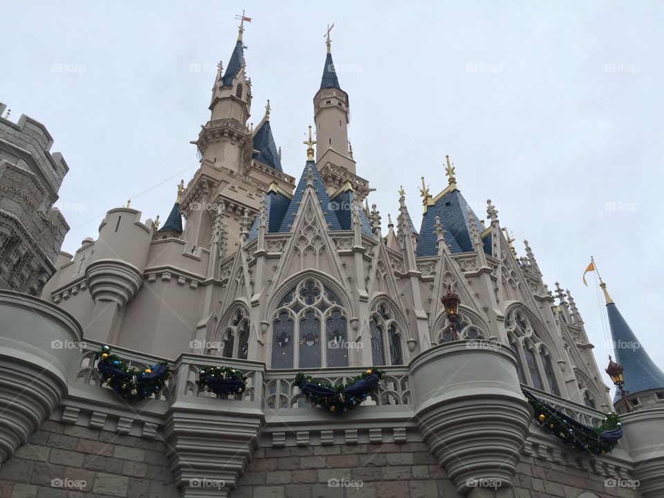 Princess Castle. Photo of Cinderella's Castle at Christmas time