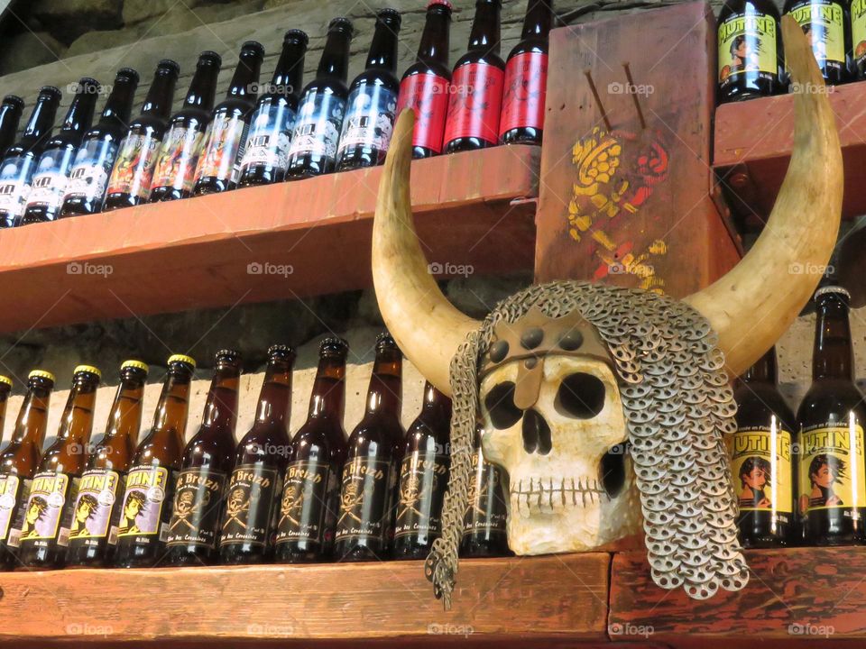 Viking decoration in a beer shop