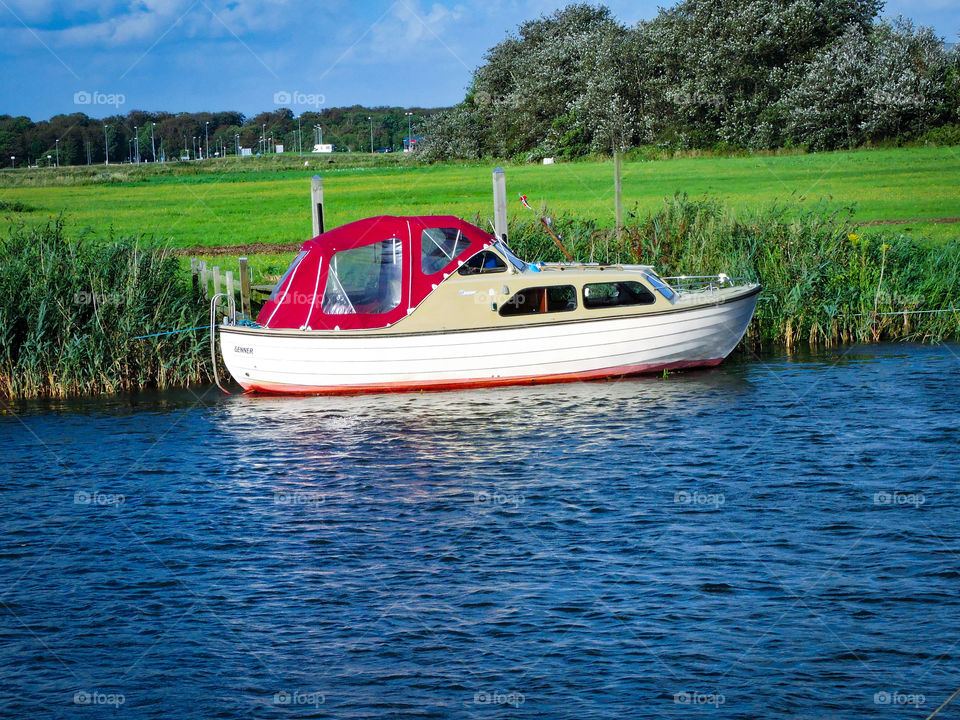 Boat in Ribe lake, Denmark.