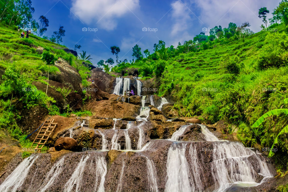 beautiful waterfall at indonesia