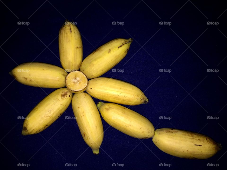 Banana in a flower formation 