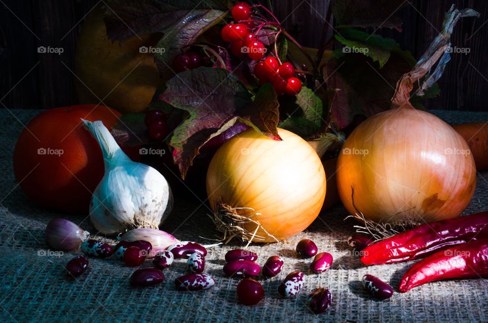 still life with vegetables