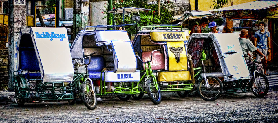 Tricycle cabs Manila Philippines