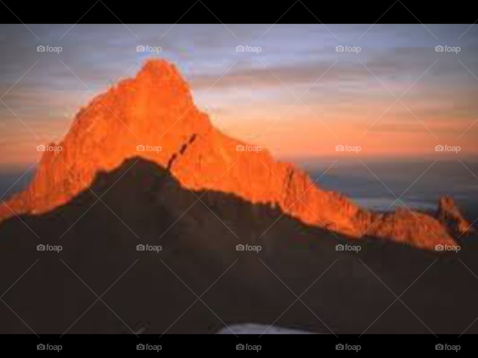 when sun sets in mount kenya it gives the beautifull view ever
