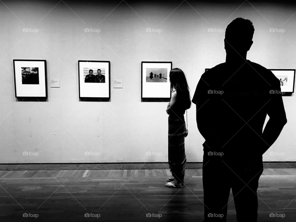 Viewing art silhouette 