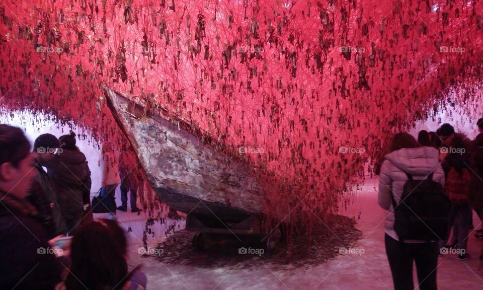 Venice, Biennale 2016.
Japan Pavillion.
Keys and floating boat.