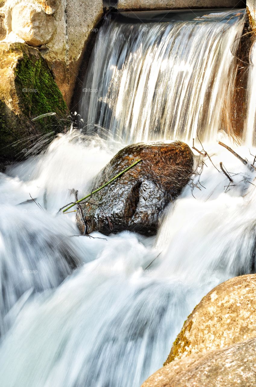 waterfall in the park in Poland