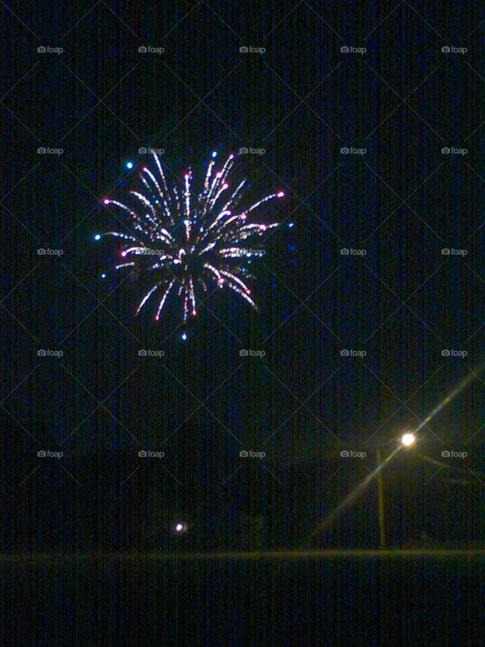 4th of july fireworks. we seen fireworks people in neighborhood were shooting off.
