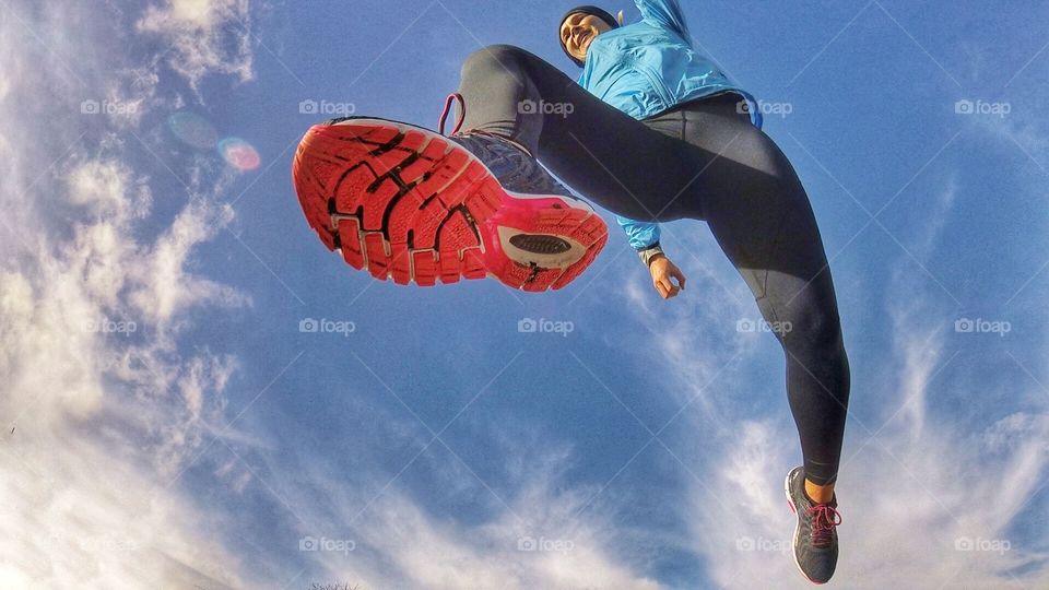 Flying through the air runner