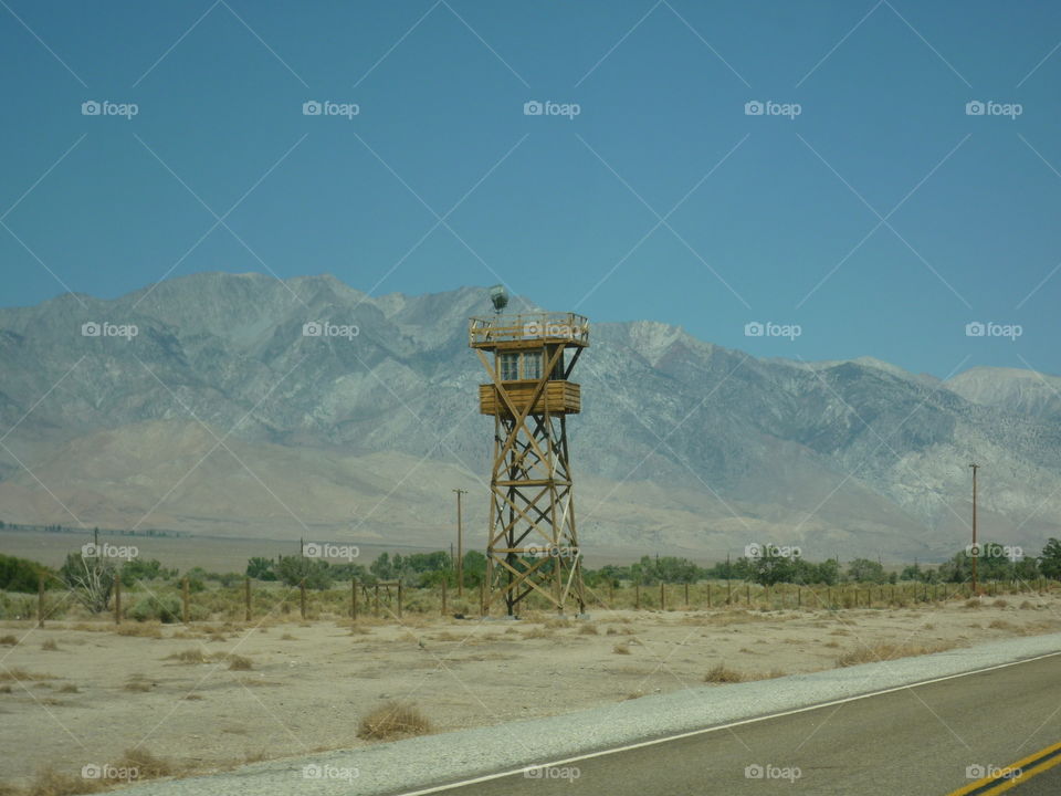 Japanese internment camp Manzanar - watch tower