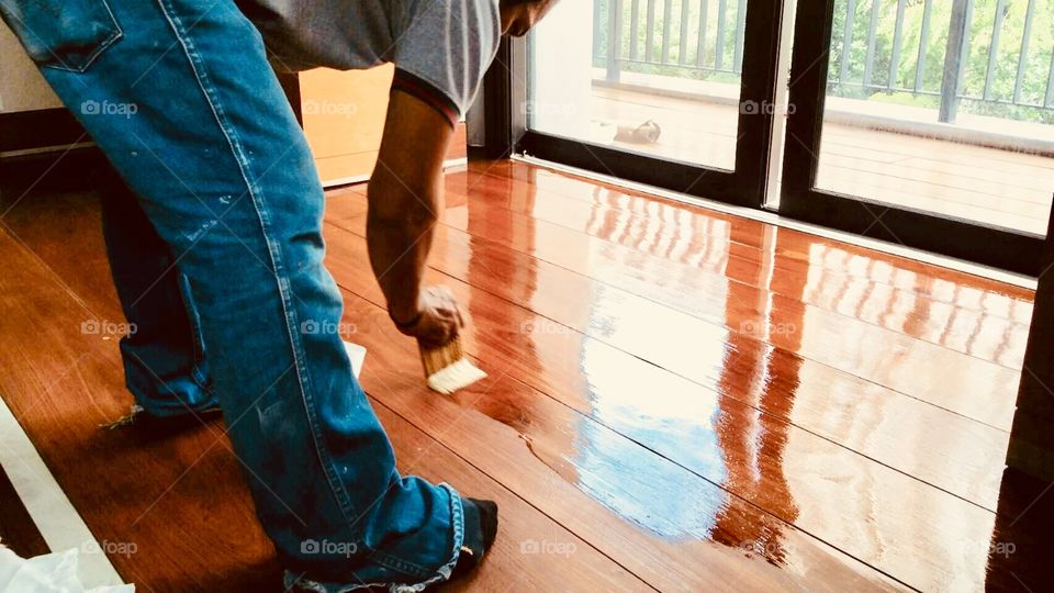 Wood floor painting