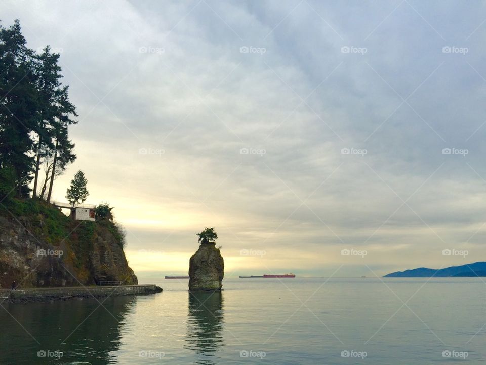 View of stanley park rock