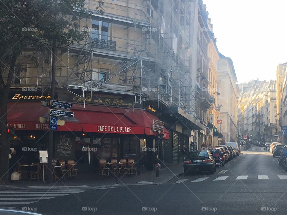 French cafe on a corner