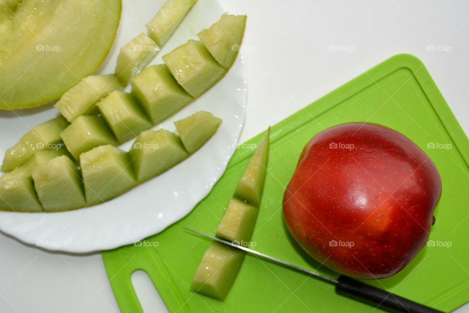 High angle view of a fruit