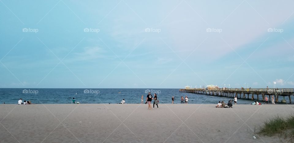 Anglin pier at sunset, Lauderdale-by-the-Sea, FL