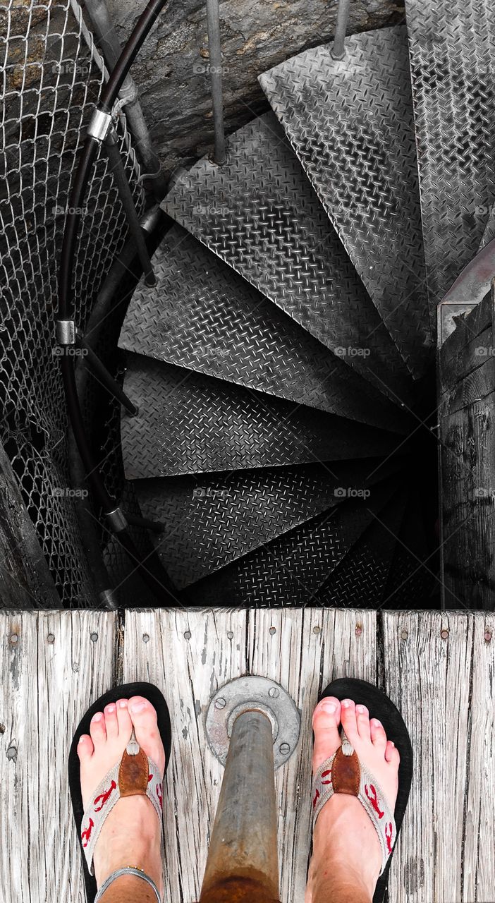 It’s a long way down.  Standing at the top of Scargo Tower in Dennis, Massachusetts, Cape Cod.