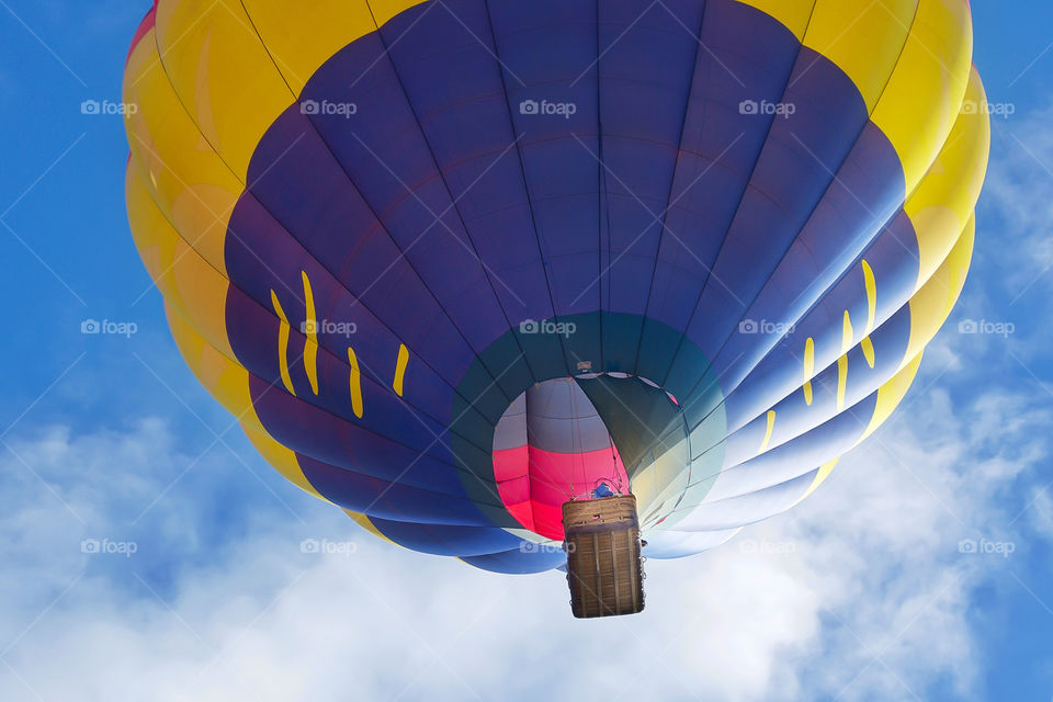 Bottom view of a hot air balloon