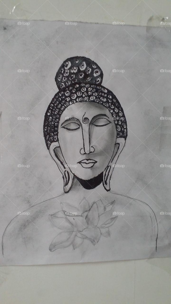 budda hand drawing