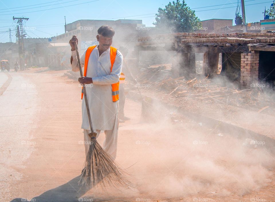 cleaning the city  road