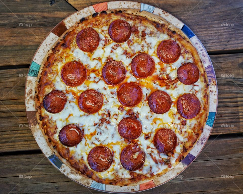 Pizza on table