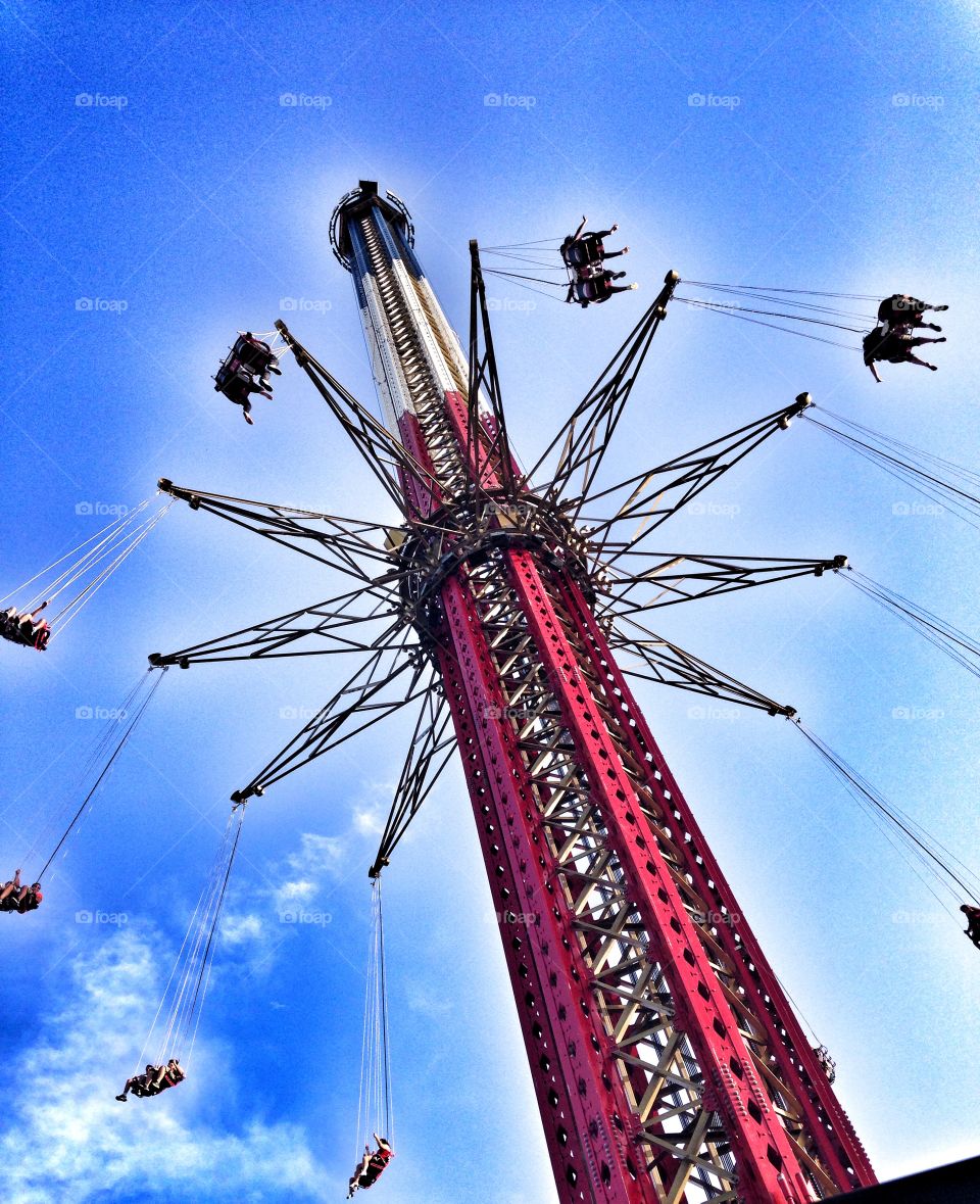 Swing high. Sky screamer ride at six flags
