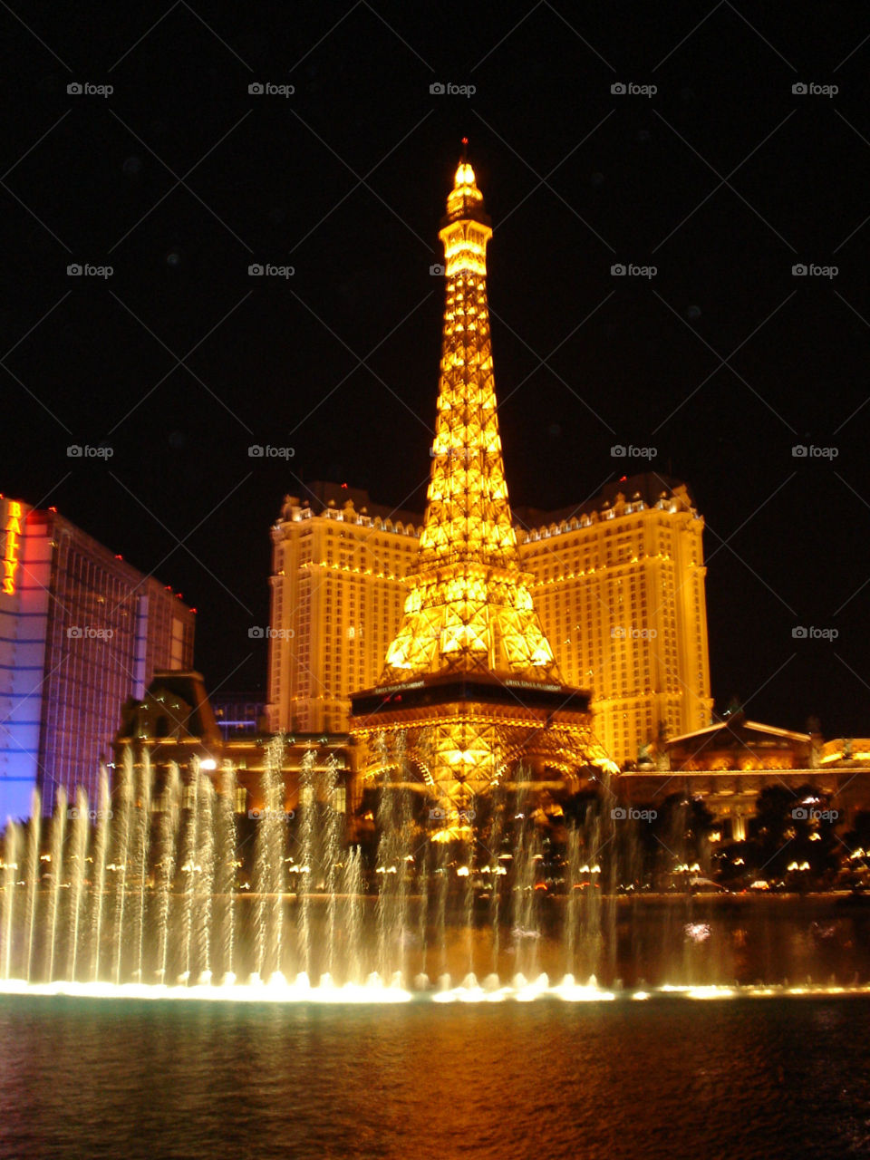 Paris Casino, Las Vegas, Nevada. 
Night View of The Strip, Illuminated
