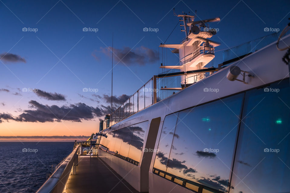 Sunrise on a cruise ship