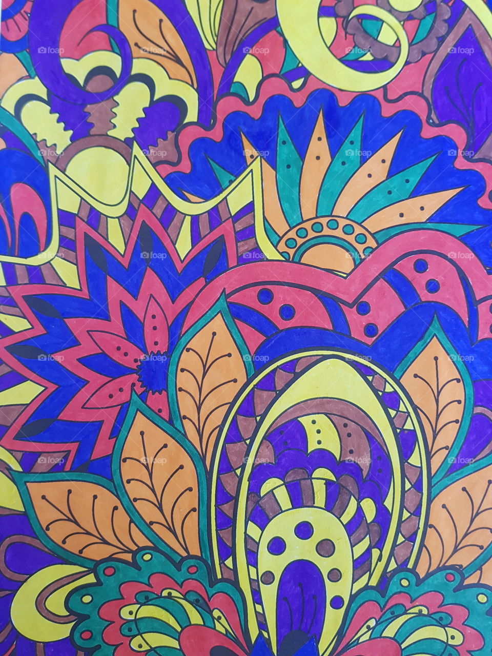 Colored with different colors.