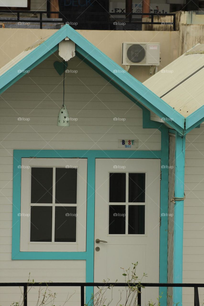 White and green house