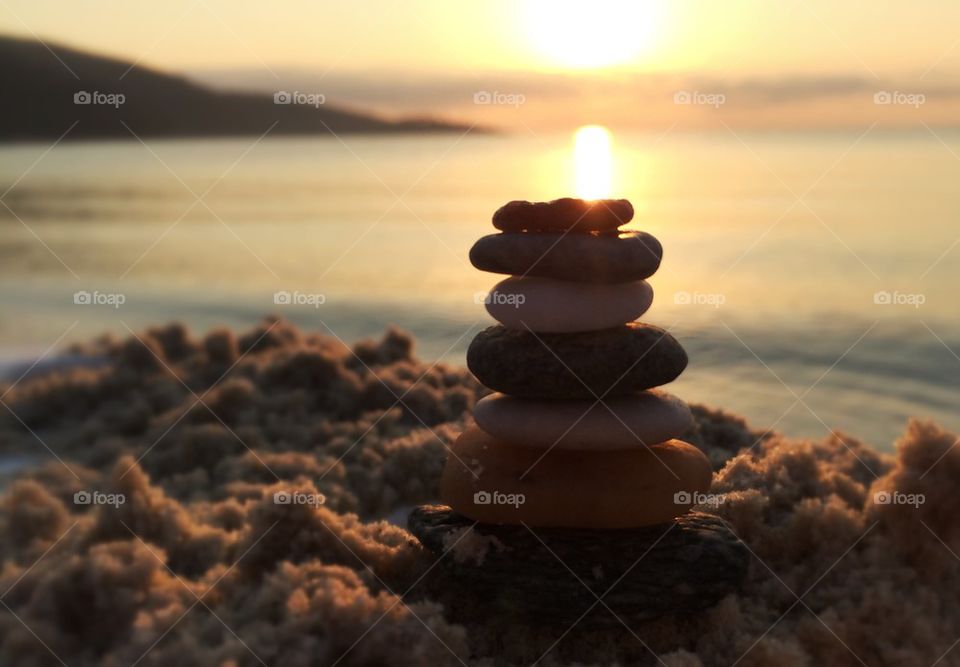 Stack of pebbles on the Beach