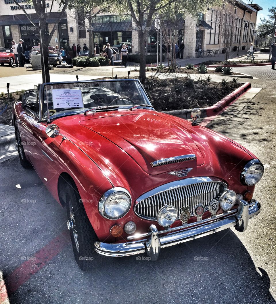 Auto show in the Texas Hill Country - at the Hill Country Galleria In AUSTIN Texas - a British Icon - the AUSTIN-HEALEY 