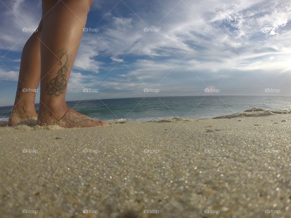 Walking at the beach