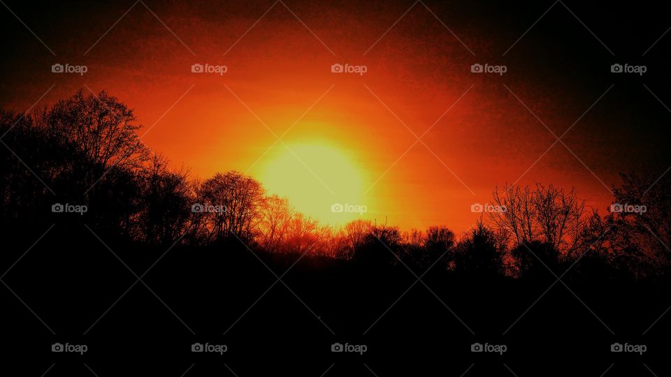 Sunset, Dawn, Sun, Silhouette, Evening