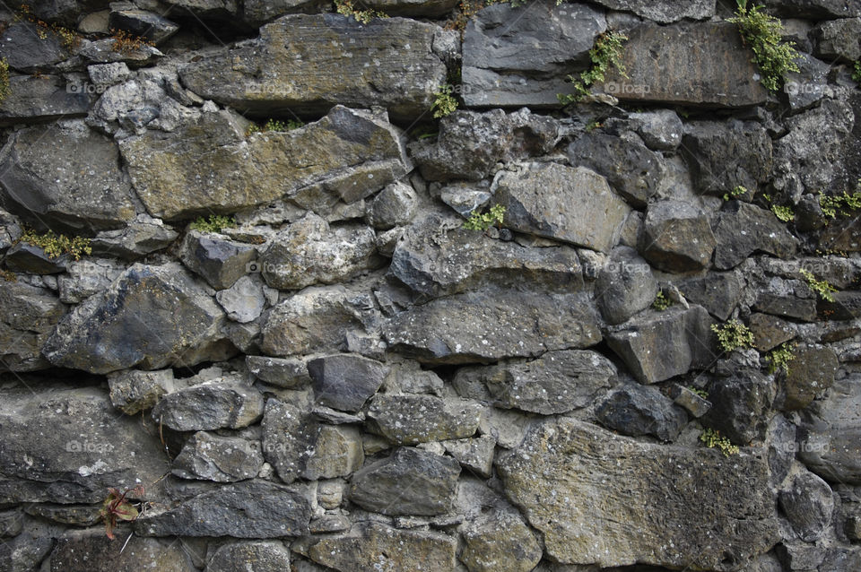 stone wall of Nevitsky castle, Ukraine