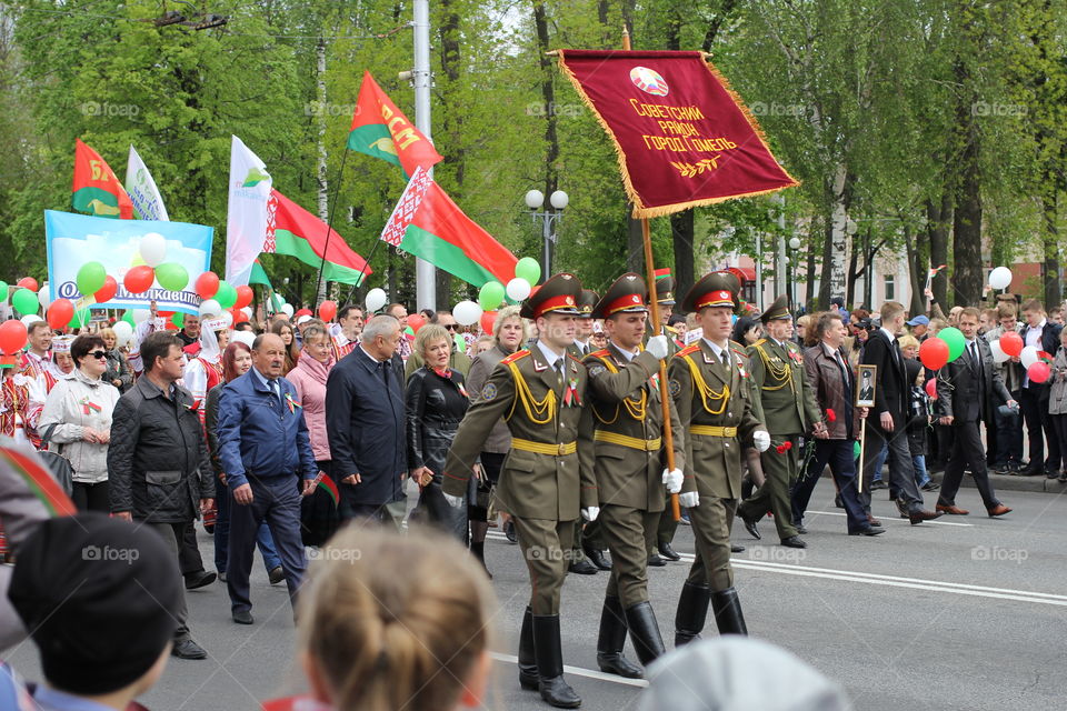A parade dedicated to the Victory Day. May 9, 2017. Belarus, Gomel. Reportage photo.