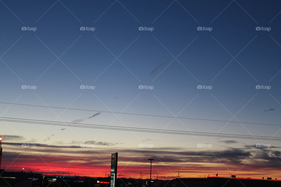 Beautiful sunset in the Midwest after the bomb cyclone 